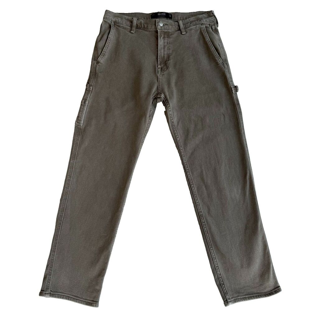 Hollister Loose Carpenter Jeans Mens 32x30 Denim Stretch Light Brown Utility